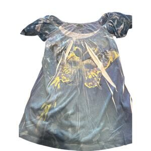 Suki Jones Butterfly Flow Sleeve Top